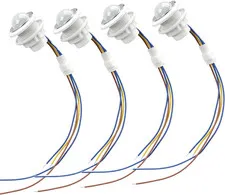 4 Pack PIR Motion Sensor Light Switch, AC 110-240V Adjustable LUX Light
