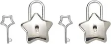2 PCS Mini Padlocks Silver Zinc Alloy Lock with Key Suitcase Luggage Padlocks St
