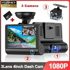Camara De Seguridad Para Carro Auto 3 lenses Delantero/Trasero/Interior Dash Cam