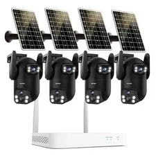 Wireless Home Security Cameras System,Solar Power PTZ Outdoor Cameras,Motion ...