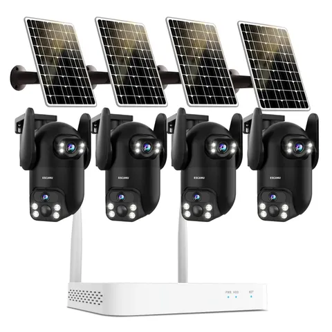 Wireless Home Security Cameras System,Solar Power PTZ Outdoor Cameras,Motion ...