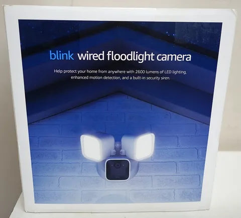 Blink Wired Floodlight Camera 2600 Lumens Outdoor HD Two-Way Siren Alexa