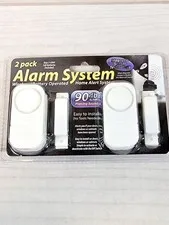 2 pack Alarm System Wireless Battery Operated Home Alert System 90 db Sound NEW