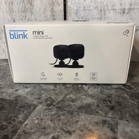 Blink Mini 1080p WiFi Security Camera Motion Detect Night Vision Black - 2 Pack