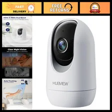 2K Indoor Security Camera, WiFi Pet Monitor with App, 24/7 Motion Tracking, 2-Wa
