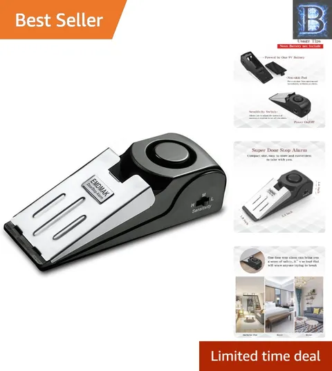 Loud 120DB Door Stop Alarm - Easy Install Security Solution for Travel & Home