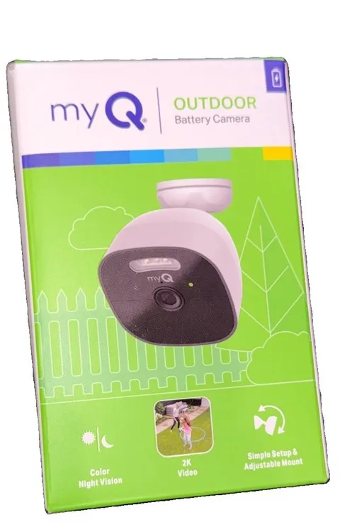 Outdoor Battery Camera Wireless Wi-Fi 2K Spotlight White Chamberlain Compatible