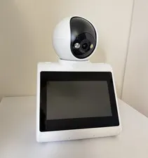 Video Calling PTZ Wi-Fi Indoor Security Camera 1080p 4.3" Screen White