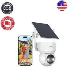 AI-Powered Solar Security Camera, 1080p Color Night Vision,  Waterproof