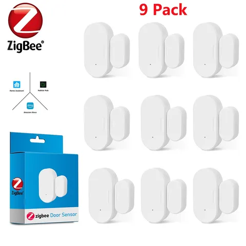 9 Pack Zigbee Window Door Sensors Smart Contact Sensors for App Home Automation