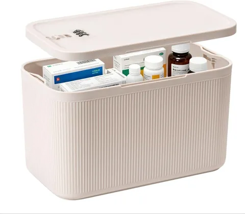 Small Medication Lock Box with Combination Code, Lockable Storage Box for Pills/