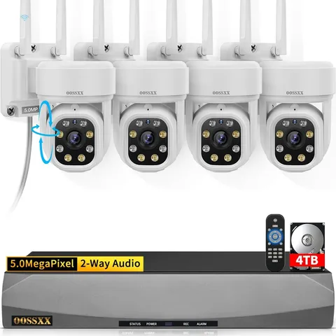 (2026 Update 120 Day Storage) 5MP PT Wireless Security Camera System with AI Hum