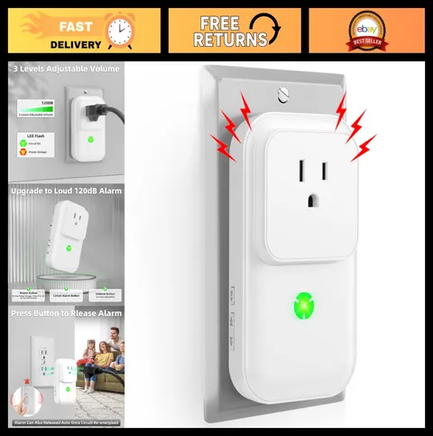 120dB Power Outage Alarm for Freezer & Garage | LED Indicator & GFCI Monitor