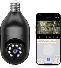 Light Bulb Security Camera -5G& 2.4Ghz Wifi 2K Security Cameras, Wireless Outdoo