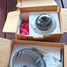 Wired Dome CCTV Security Camera, Night Vision, White, Indoor/Outdoor, 1pc