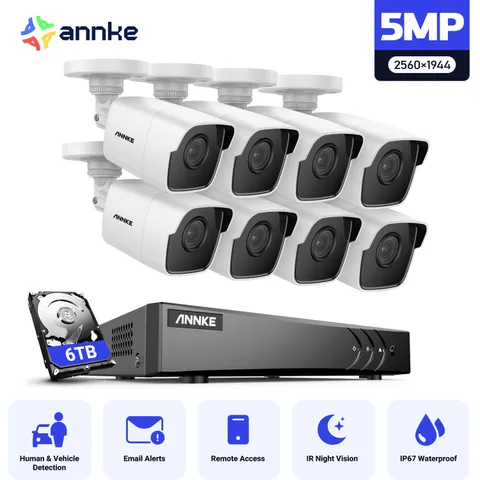 ANNKE 3K Lite 8CH DVR 5MP Video CCTV Security Camera System AI Detection H.265+