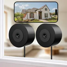 3MP Window Security Camera, through Glass Indoor 5Ghz Wifi Camera | No-Drill, 5G
