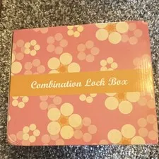 Black Metal Combination Lock Box Safe, Small Matte, Carrying Handle