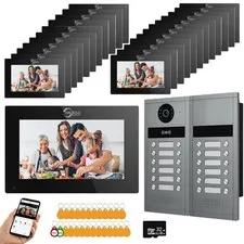 Tuya Smart Wired Video Door Phone for 24 Units, 7-Inch Touch Monitor Intercom