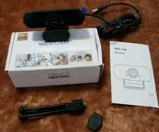 Webcam 1080P HD with Microphone, Tripod, Lens cap, USB connect, Camera