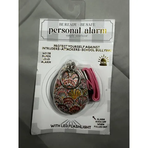 Simply Southern Personal Alarm Shell Pattern 140dB Siren LED Flashlight NIB
