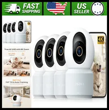 Anona 4K Indoor Security Camera 4-Pack, 360° Pan-Tilt, Pet/Baby Monitor