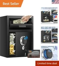 Large 2.6 Cuft Biometric Drop Safe - Retail & Home Essential for Cash Protection