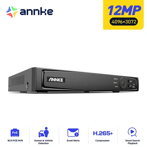 ANNKE 8CH 12MP NVR POE AI Security IP Network Video Recorder Smart Search H.265+