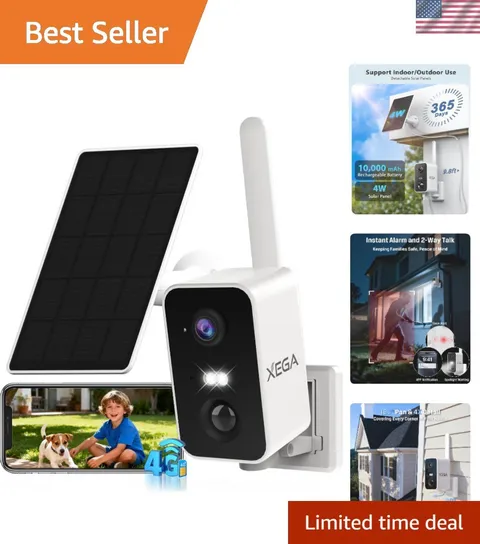 Weatherproof 4G Camera with Built-in SIM - 10000mAh Battery, 2-Way Audio