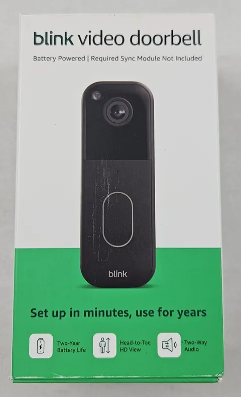 Blink Video Doorbell - Battery Powered, Head-to-Toe HD View, Black