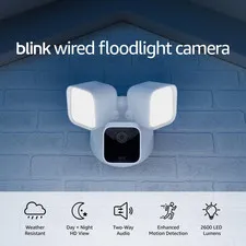 Wired Floodlight Camera, Smart Security Camera, 2600 Lumens, HD Live View, Enhan