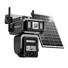 Solar Powered 360° PTZ Dual Lens WiFi Security Camera 8000mAh Motion Activated