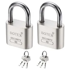 2Pcs 75 x 50 mm Heavy Duty Lock Alloy Steel High Security Padlock with 6 Keys