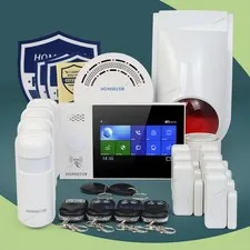 HOMSECUR Wireless WIFI 4G LCD Home House Alarm System with Wireless Flash Siren