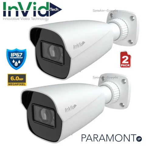 2 InVid 6MP Motorized Auto-Focus Bullet Lens 2.8-12mm Camera PAR-P6BIRA2812NH-AI