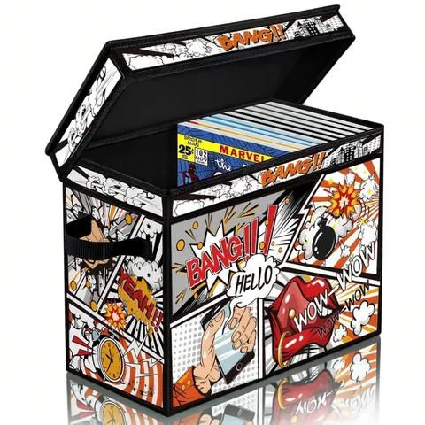 Large Comic Book Case Storage Box Oxford Fabric 15.3x7.8x11.8 Inch Display