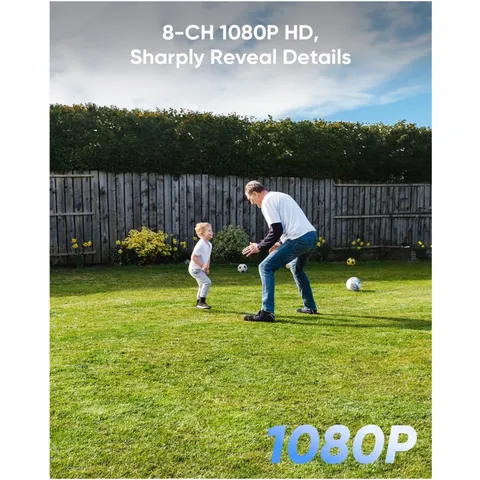 8-Ch 1080P Home Surveillance Camera System DVR 1TB HDD