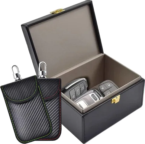 Faraday Box & 2 Pack Faraday Bag for Key Fob Protector, Faraday Cage Key Fob Sig