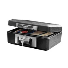 Fire-Resistant Box Safe with Key Lock 0.25 Cu. ft., Black
