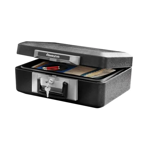 Fire-Resistant Box Safe with Key Lock 0.25 Cu. ft., Black