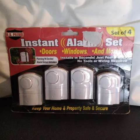 U.S. Patrol Instant Alarm Set Wireless Self-Adhesive Door Alarm 4pk 90dB White