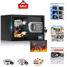 Small Safe Box, 0.3 Cuft Home Safe with Fireproof Waterproof Bag for College ...