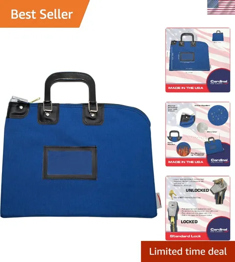 Fire Resistant Security Money Bag with Lock, Water Repellent, Safe Storage, P...