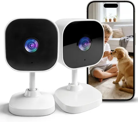 2K Indoor Security Camera 2 Pack Dual Band WiFi Baby Pet Monitor AI Detection
