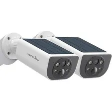 Wansview 2K Solar Security Cameras Wireless Outdoor WiFi Spotlight S1(2 Pack)