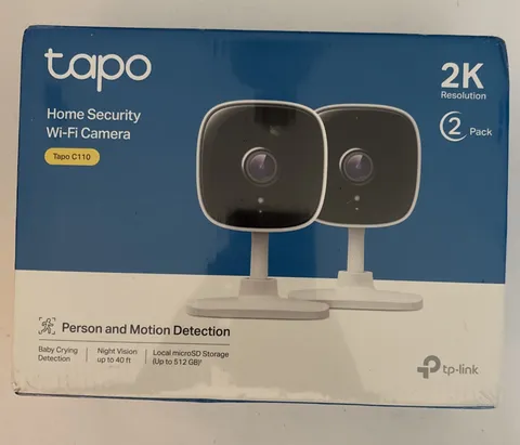 TP-Link Tapo C110P2 2K Home Security Wi-Fi Camera 2-Pack White C110