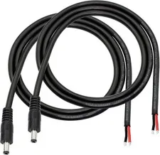 DC Power Pigtails Cable,3FT DC 5.5MM x 2.1MM Male Plug to Bare Wire Open End Pow