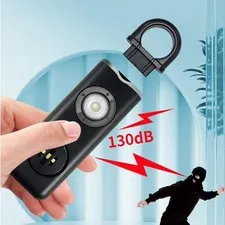 130dB Rechargeable Personal Safety Alarm Keychain LED Flashlight Emergency
