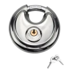 Disc Padlock with Key, Storage Unit Lock, Discus Padlock Heavy Duty Round 