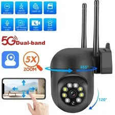 5G WIFI 1080P 360° Camara De Seguridad Inalambrica Para Casa Exterior Con Audio